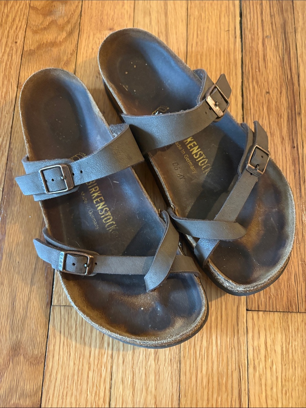 Birkenstock Dark Brown Double-Strap Slide Sandals